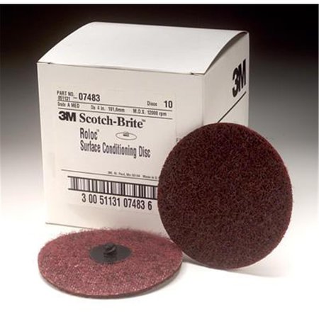 3M 3-M Company 07483 4 Inch Medium Roloc Grinding Disk Scotch Brite 3-99148